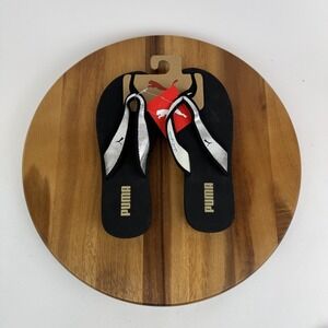 New Womens Puma Silver Shine Casual Comfort Thong Flip Flops Sandals Size 10 M